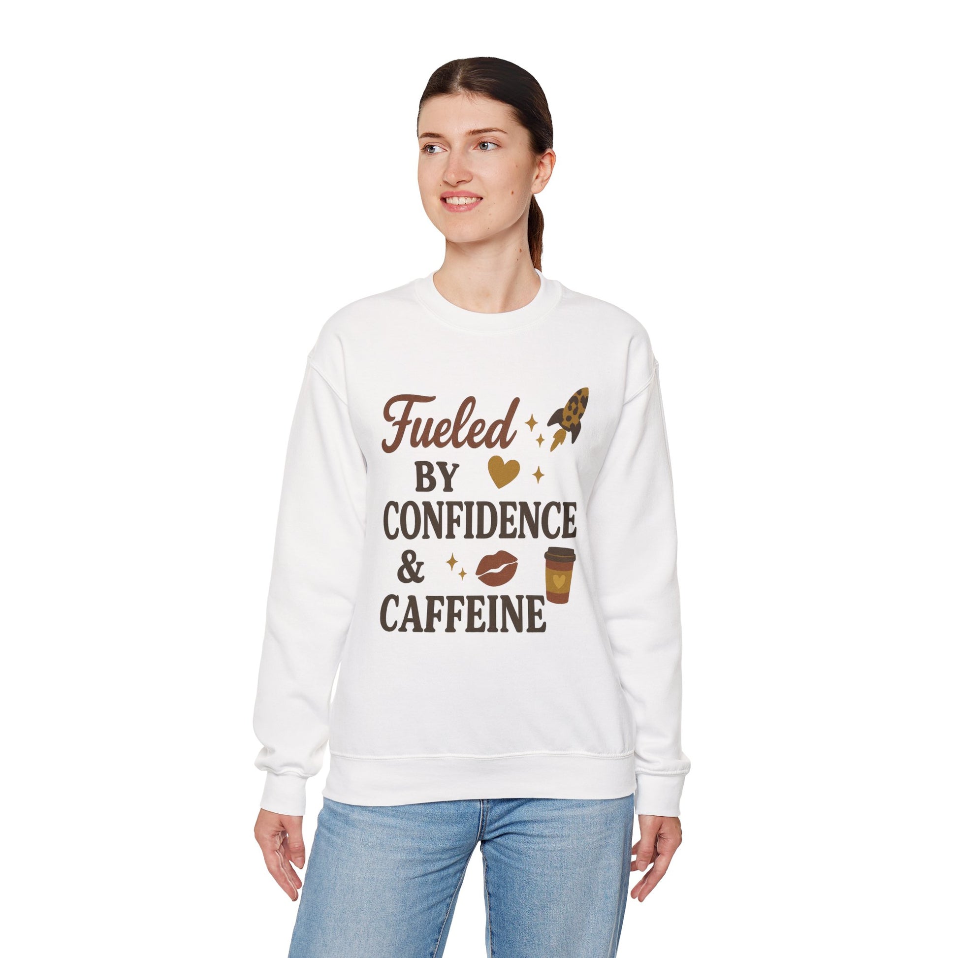 Confidence & Caffeine Adult Crewneck Sweatshirt