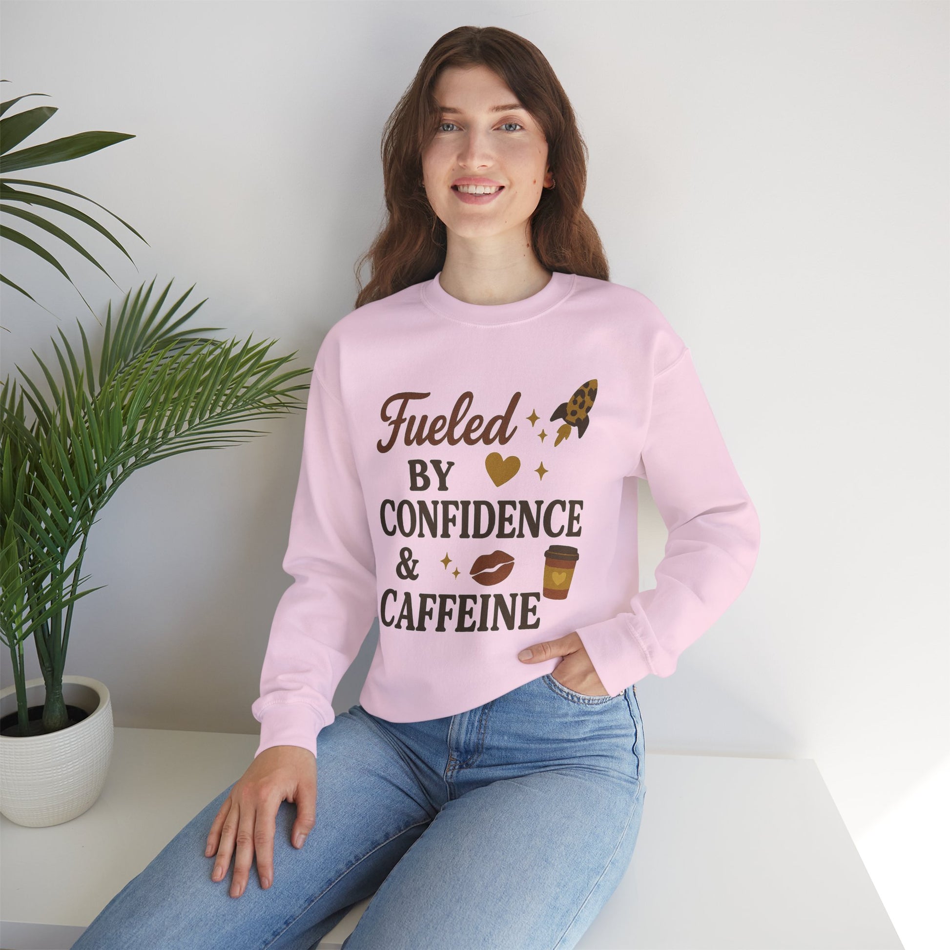 Confidence & Caffeine Adult Crewneck Sweatshirt