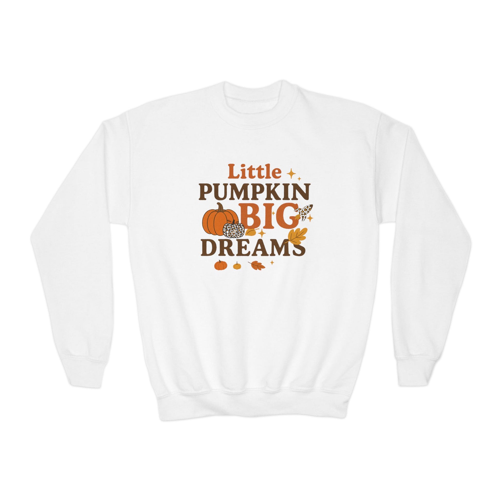 Little Pumpkin Big Dreams Youth Crewneck Sweatshirt