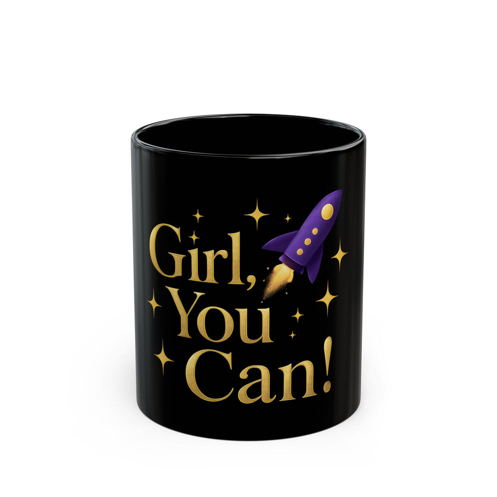 Girl, You Can! Gold Mug-Black