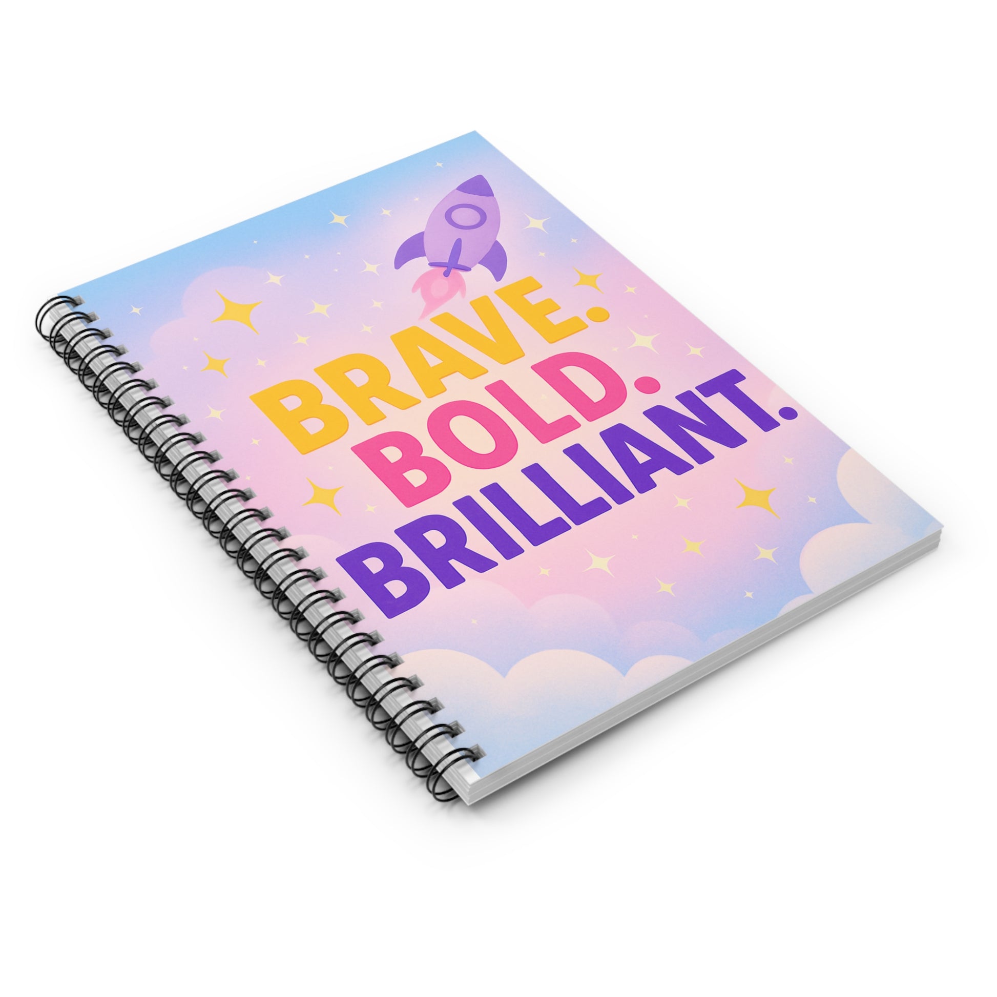 Brave Bold Brilliant Spiral Notebook 6x8