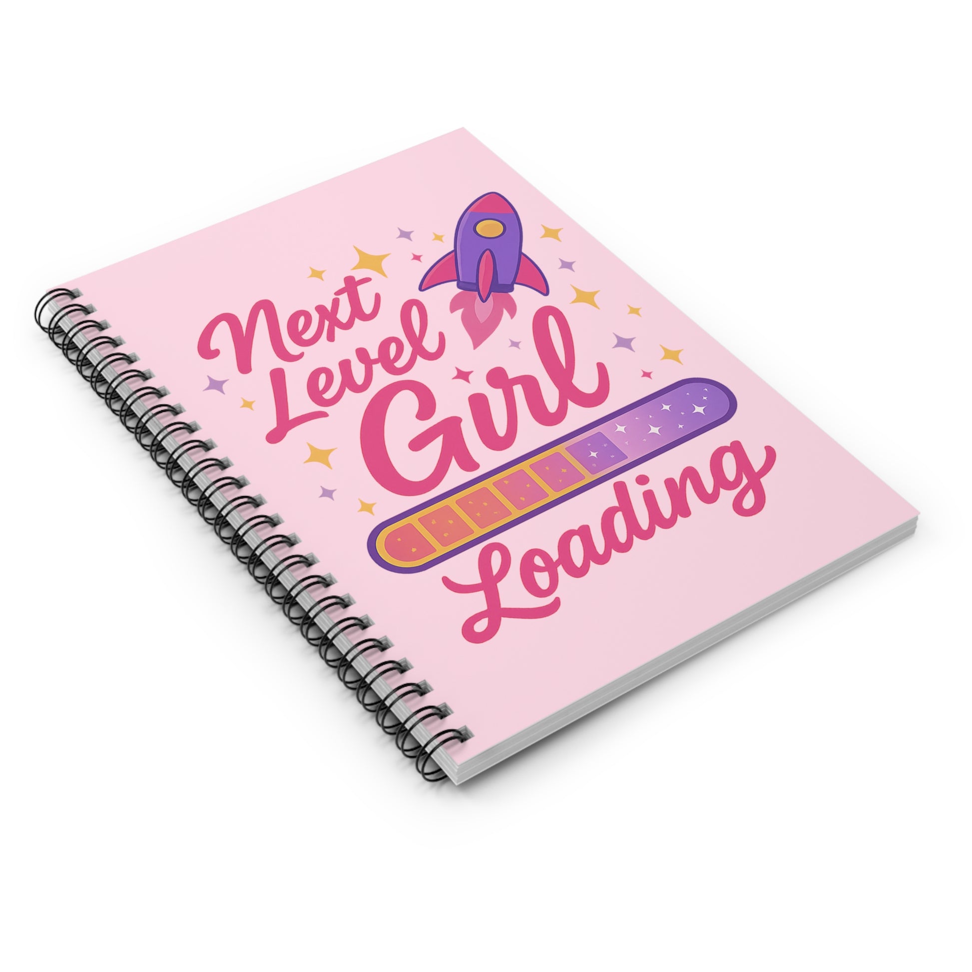 Next Level Girl Loading Notebook - Empowering Journal, Perfect Gift for Students, Dreamers, and Goal-Getters, Pink Spiral Journal, [...]