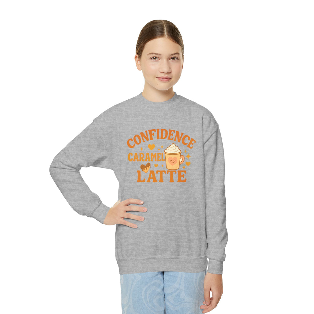 Confidence Caramel Latte Youth Crewneck Sweatshirt