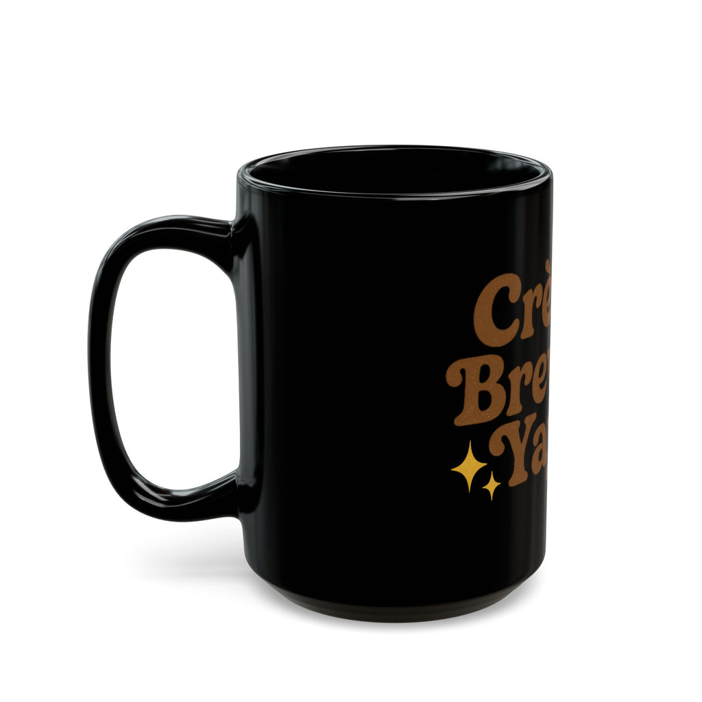 Crème Brew-Yay! Black Coffee Mug 15 Oz