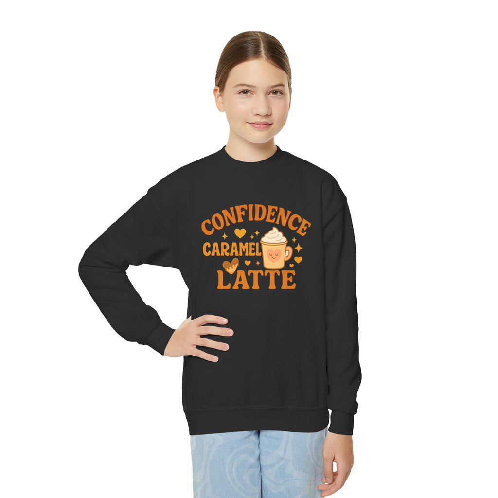 Confidence Caramel Latte Youth Crewneck Sweatshirt