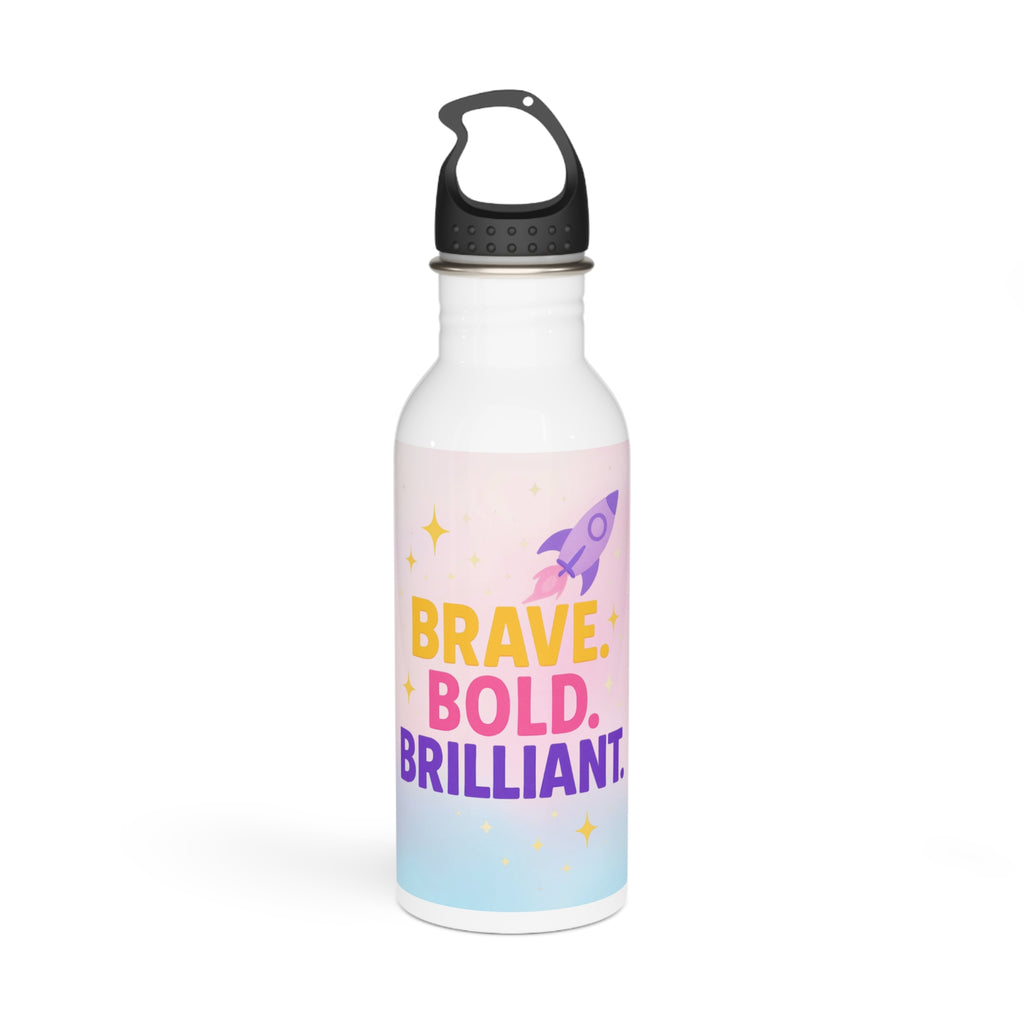 Inspiring Stainless Steel Water Bottle - Brave, Bold, Brilliant - Motivational Travel Mug, Daily Hydration, Gift for Students, [...]