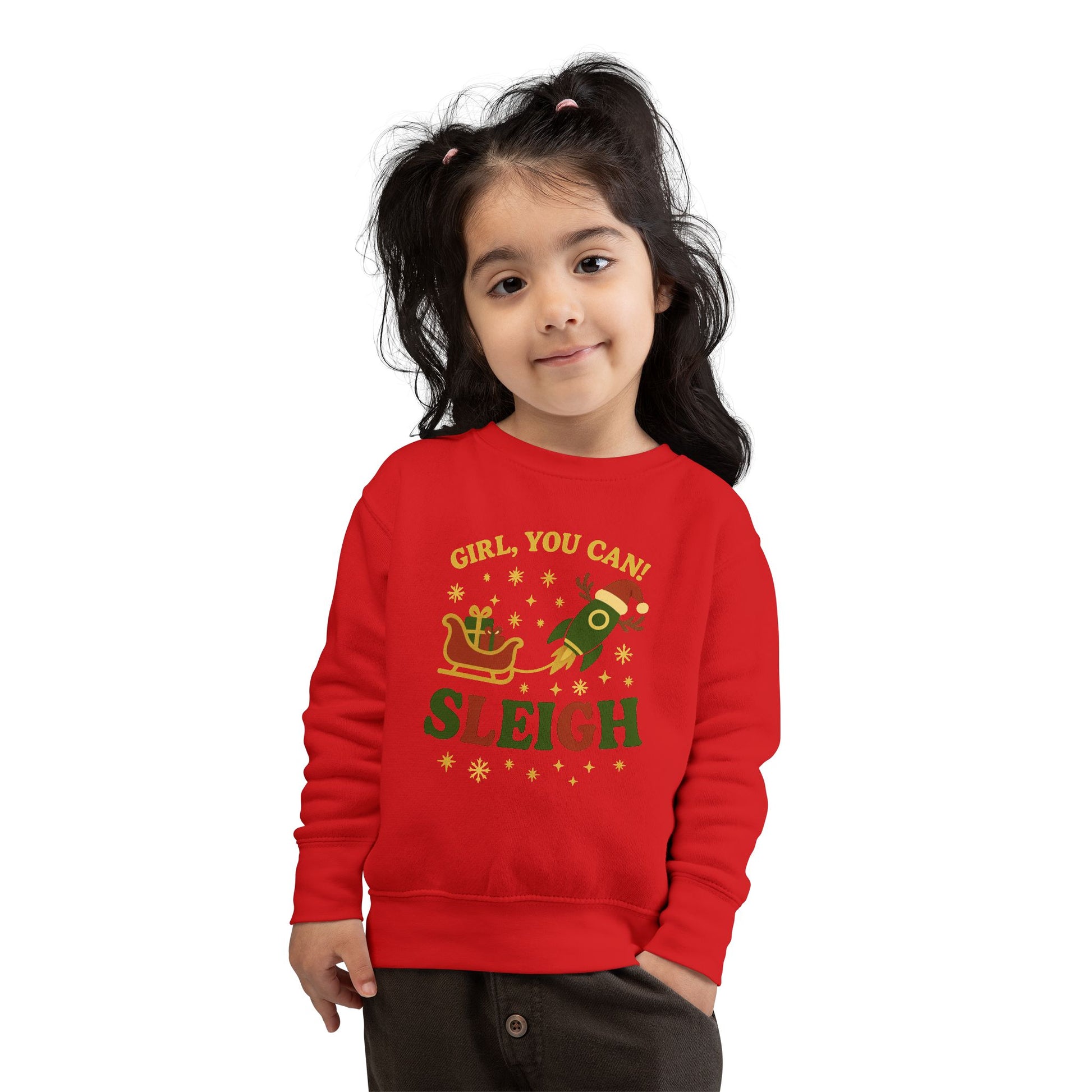 Girl You Can Sleigh Toddler Sweatshirt
