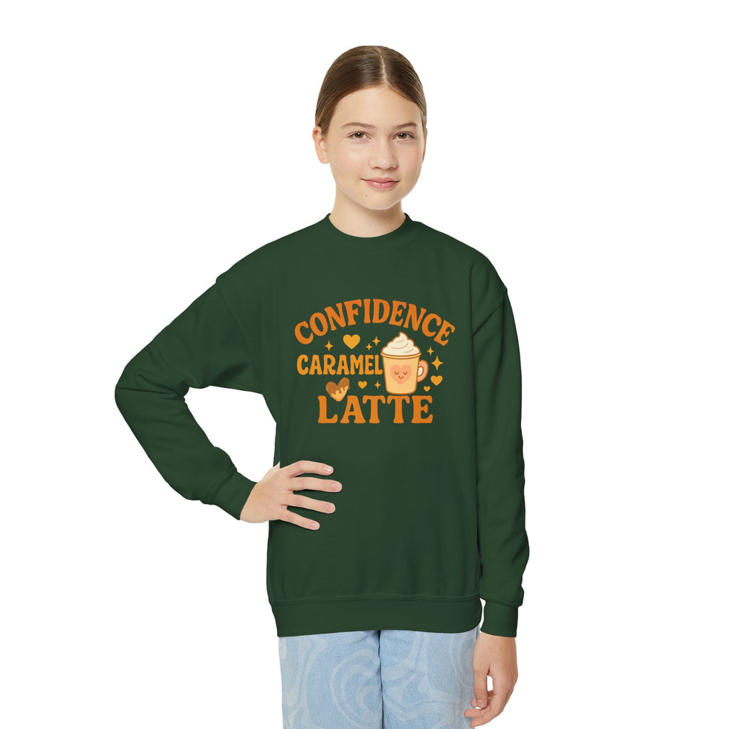 Confidence Caramel Latte Youth Crewneck Sweatshirt